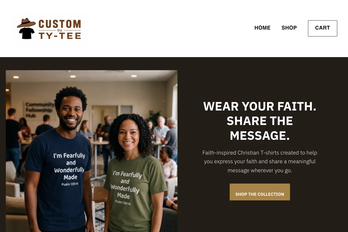 Custom by Ty-Tee Shop website preview
