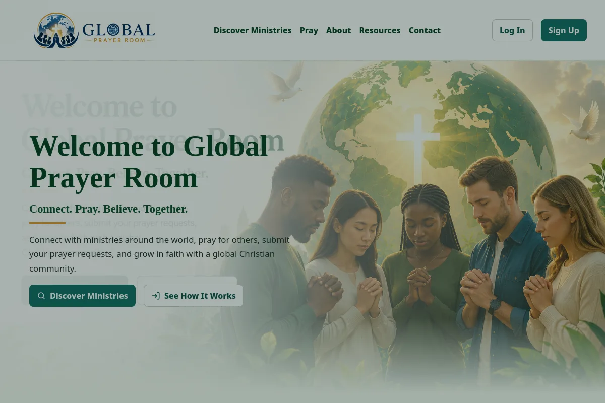 Global Prayer Room website preview